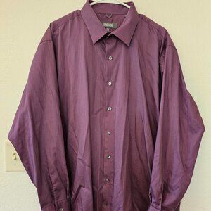 KENNETH COLE REACTION Men's Dress Shirt XXL 18 34-35 Wrinkle Free Plum